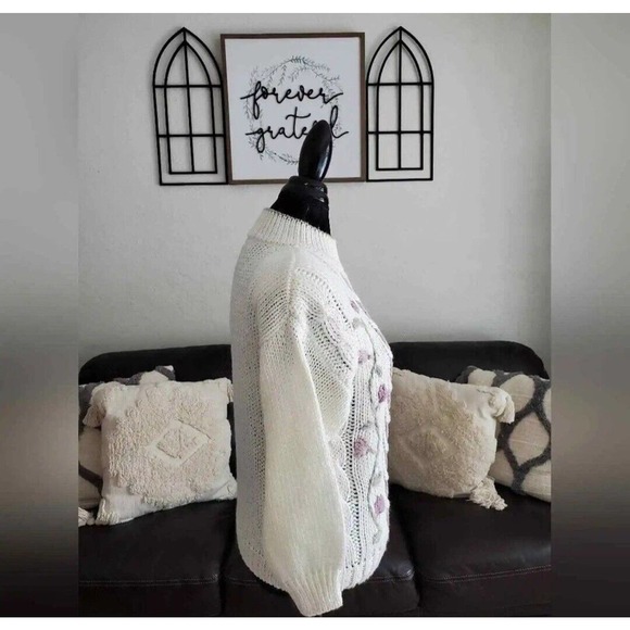 Kimberly Hope NWT Vintage 90's Boho Chic Floral Embroidered Sweater Size M - Picture 9 of 12